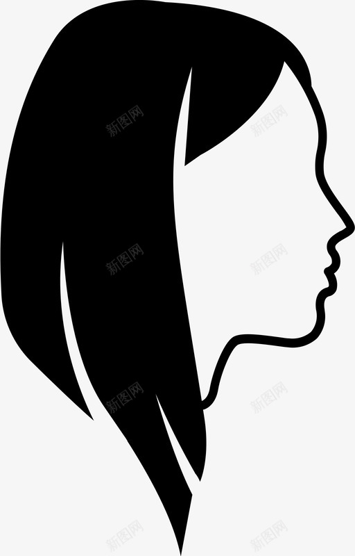 格温妮丝长发短发图标svg_新图网 https://ixintu.com 女性发型 格温妮丝 直发 短发 长发 风格