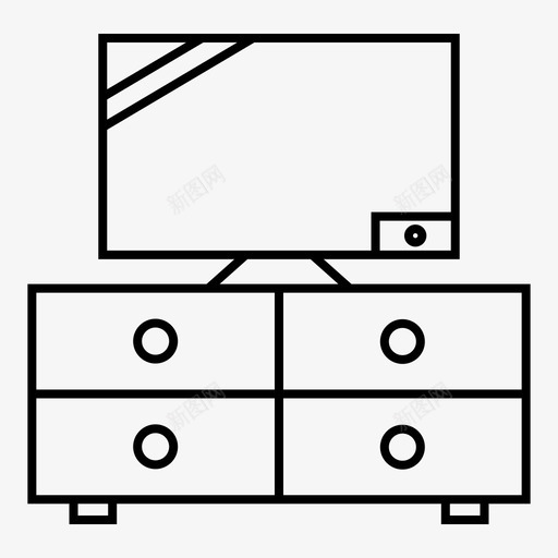 电视天线电子图标svg_新图网 https://ixintu.com 天线 家具 技术 电子 电视
