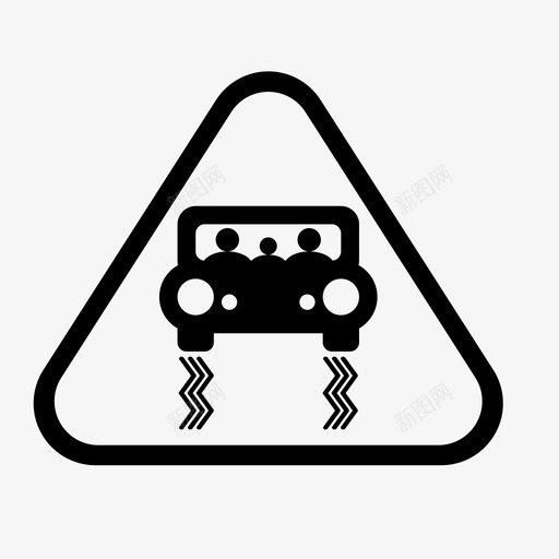 打滑标志汽车道路图标svg_新图网 https://ixintu.com 吸食标志 打滑标志 汽车 警告 道路