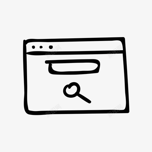 搜索页面手绘图标svg_新图网 https://ixintu.com 手绘 手绘数字营销图标包 搜索页面 网站 网页 设计
