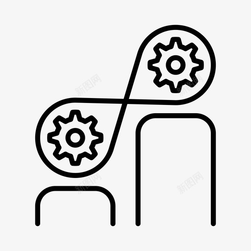 齿轮通讯机械图标svg_新图网 https://ixintu.com 工作 机械 系统 通讯 齿轮