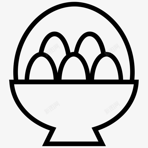 复活节蛋篮煮熟食物图标svg_新图网 https://ixintu.com 复活节蛋篮 煮熟 煮熟的蛋 食物
