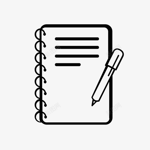 笔记本笔写字商务办公用品图标svg_新图网 https://ixintu.com 写字 商务办公用品 笔记本笔