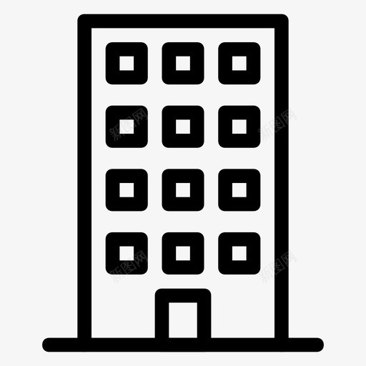 建筑公寓住宅图标svg_新图网 https://ixintu.com ios和android字形 住宅 公寓 办公室 室内 工作 建筑