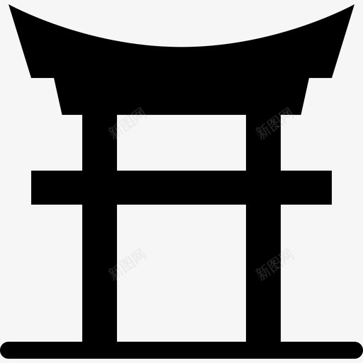 日本门地标建筑坚固图标svg_新图网 https://ixintu.com 地标 建筑坚固 日本门