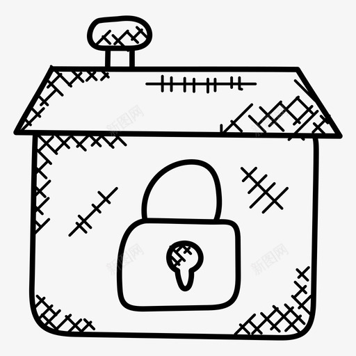 家庭安全家庭锁家庭保护图标svg_新图网 https://ixintu.com 家庭保护 家庭安全 家庭锁 房地产 房地产涂鸦图标 财产保险