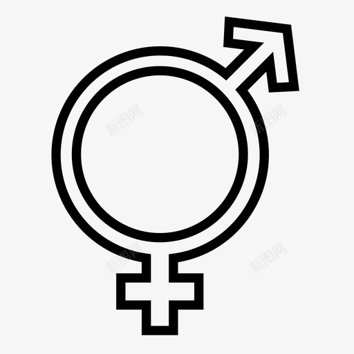 性别中性雌雄同体女性图标svg_新图网 https://ixintu.com 卫生间 女性 性别 性别中性 性别符号 雌雄同体