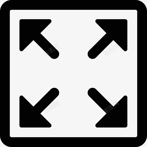 展开角落箭头响应网络图标svg_新图网 https://ixintu.com 响应网络 展开角落 箭头