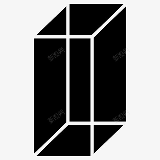 平行六面体立方体几何形状实心图标svg_新图网 https://ixintu.com 几何形状实心 平行六面体 立方体