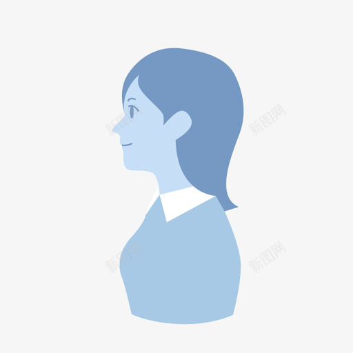 女svg_新图网 https://ixintu.com 女 多色 填充 手绘 女性 女人 侧脸