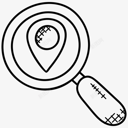 搜索位置gps导航图标svg_新图网 https://ixintu.com gps 地图和导航涂鸦图标 导航 搜索位置