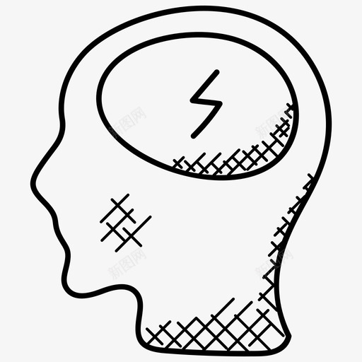 思考大脑头脑风暴图标svg_新图网 https://ixintu.com 创造性思维 大脑 头脑风暴 思考 教育涂鸦图标 智力