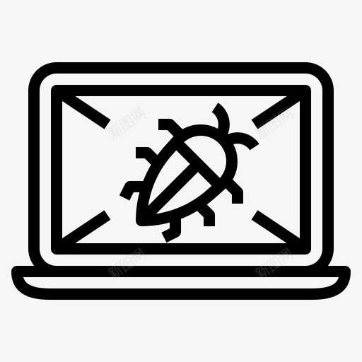 电脑漏洞犯罪网络图标svg_新图网 https://ixintu.com 犯罪 电脑漏洞 病毒 网络 网络安全 防护