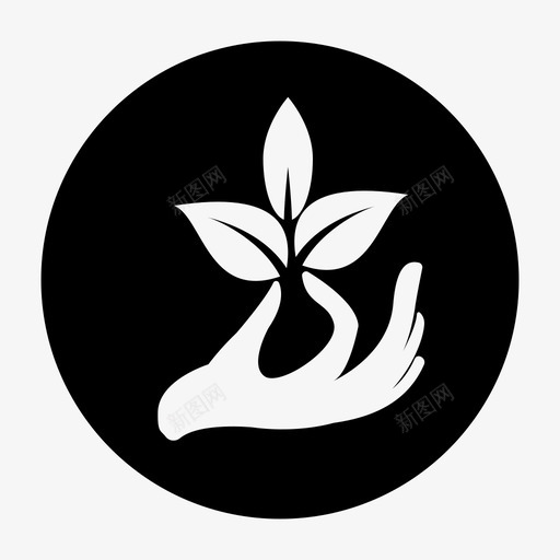 绿色环保草本植物图标svg_新图网 https://ixintu.com 叶子 环保 生态 素食 绿色 自然 草本植物