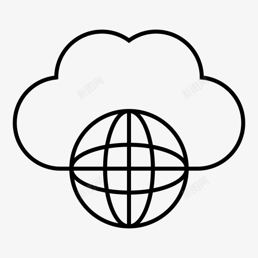 全球云连接图标svg_新图网 https://ixintu.com 云 云计算 互联网 全球 存储 连接