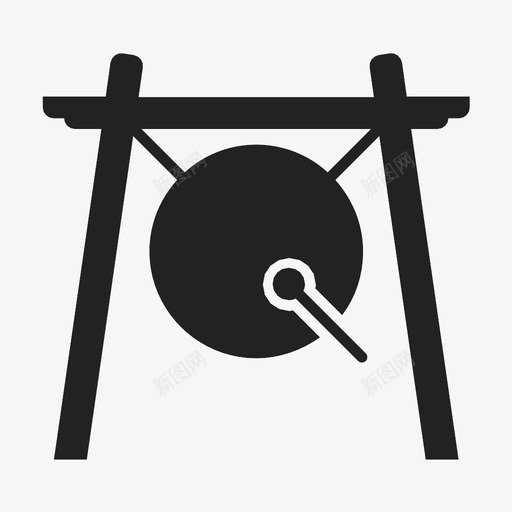 锣鼓乐器图标svg_新图网 https://ixintu.com 乐器 打击乐器 锣 鼓