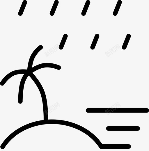 棕榈岛海滩海洋图标svg_新图网 https://ixintu.com 天气 景观稀薄 棕榈岛 海洋 海滩 雨水