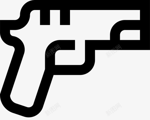 射击场枪手枪图标svg_新图网 https://ixintu.com 射击场 手枪 枪 武器 简单商品服务