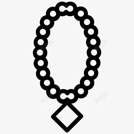 项链时尚珠宝图标svg_新图网 https://ixintu.com 女性时尚 时尚 珍珠 珠宝 项链