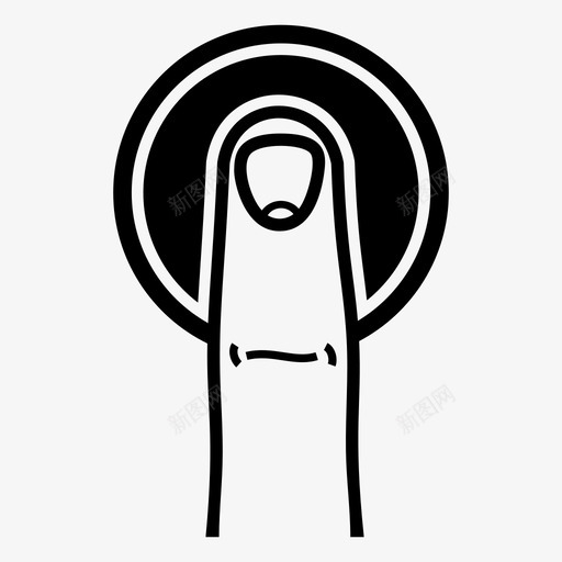 点击按钮门铃图标svg_新图网 https://ixintu.com 手指 按下 按钮 点击 触摸 门铃