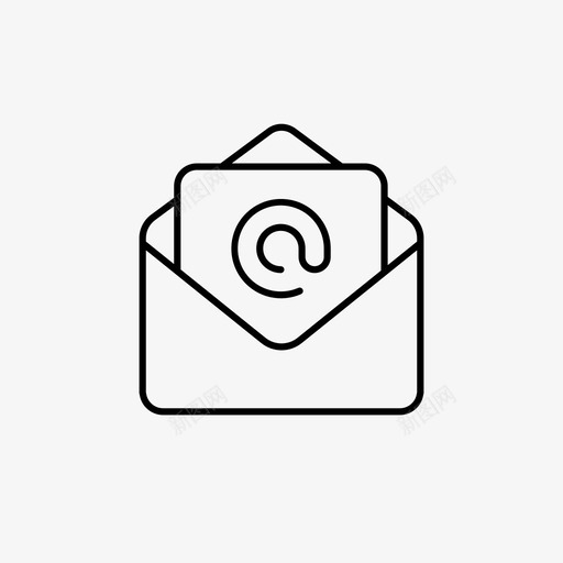 打开电子邮件附件业务图标svg_新图网 https://ixintu.com 业务 业务图标瘦大纲 打开电子邮件 数据 附件