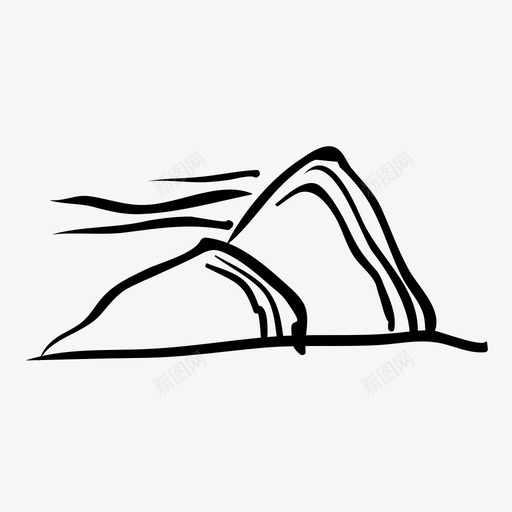 景观自由山图标svg_新图网 https://ixintu.com 山 手绘 景观 自然 自由 风
