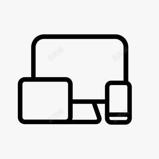 设备小工具显示器图标svg_新图网 https://ixintu.com 上网本 响应式 小工具 平板电脑 显示器 电话 设备