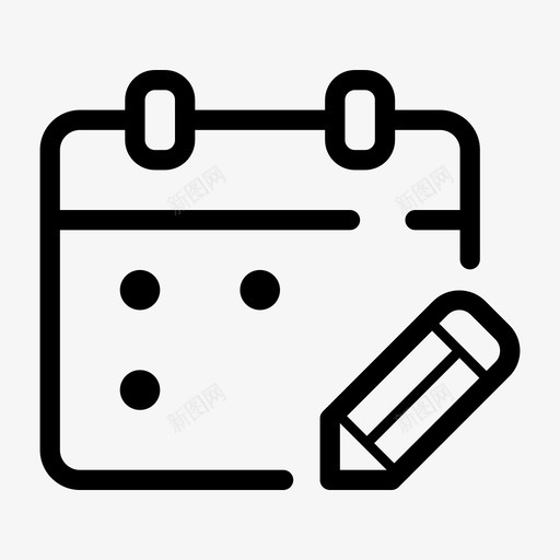 日历计划日期事件图标svg_新图网 https://ixintu.com 2000个简单的行图标 事件 写入 日历计划 日期 日程表