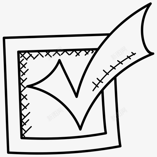 选中标记已批准复选框图标svg_新图网 https://ixintu.com 办公室涂鸦图标 勾号 复选框 已批准 检查表 选中标记
