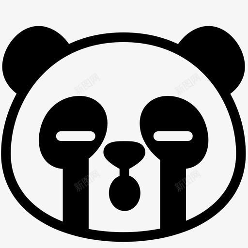 哭表情情绪图标svg_新图网 https://ixintu.com 哭 情绪 感觉 熊猫 熊猫表情线 表情