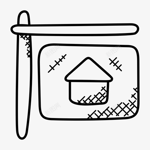 待售房屋房屋拍卖房产出售图标svg_新图网 https://ixintu.com 待售房屋 房产出售 房地产 房地产涂鸦图标 房屋拍卖