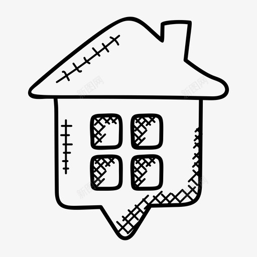 房屋位置查找建筑家庭地址图标svg_新图网 https://ixintu.com 个人位置 地图和导航涂鸦图标 家庭位置 家庭地址 房屋位置 查找建筑