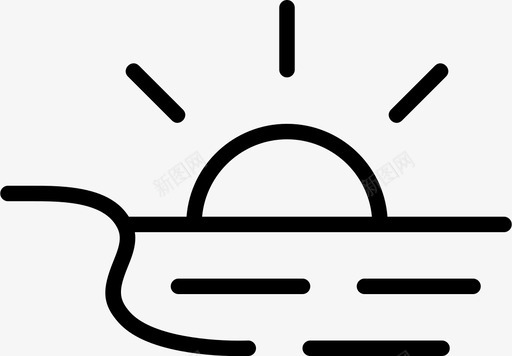 海滩黎明黄昏图标svg_新图网 https://ixintu.com 海岸 海洋 海滩 海边 风景稀薄 黄昏 黎明