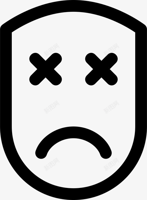 表情死亡情绪图标svg_新图网 https://ixintu.com 人类 悲伤 情绪 无表情 死亡 表情 表情表情
