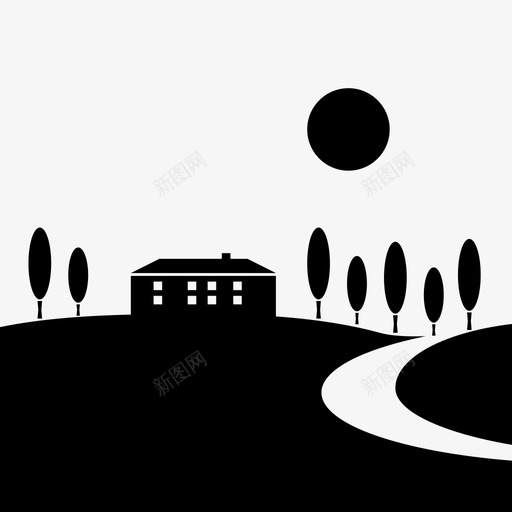 托斯卡纳乡村意大利图标svg_新图网 https://ixintu.com 乡村 地区 意大利 托斯卡纳 风景