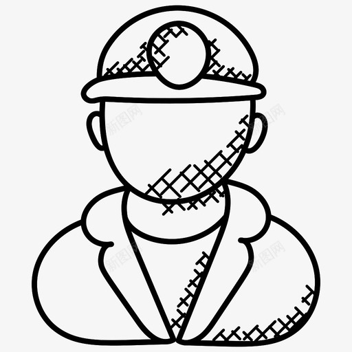 矿工建筑师建筑工人图标svg_新图网 https://ixintu.com 工程师 建筑工人 建筑师 矿工 职业涂鸦图标