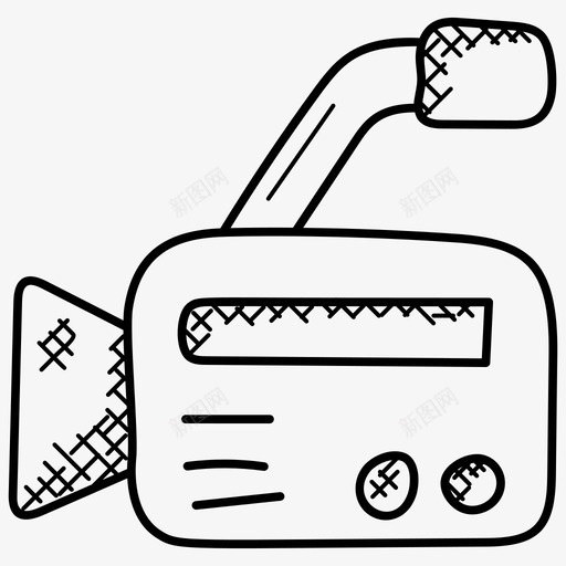 摄像机手持摄像头录音图标svg_新图网 https://ixintu.com 媒体涂鸦图标 录音 手持摄像头 摄像机