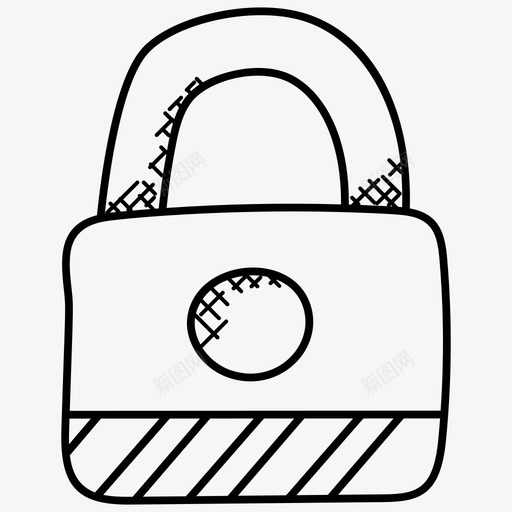 挂锁门锁复古锁图标svg_新图网 https://ixintu.com 复古锁 安全标志 挂锁 购物涂鸦图标 门锁