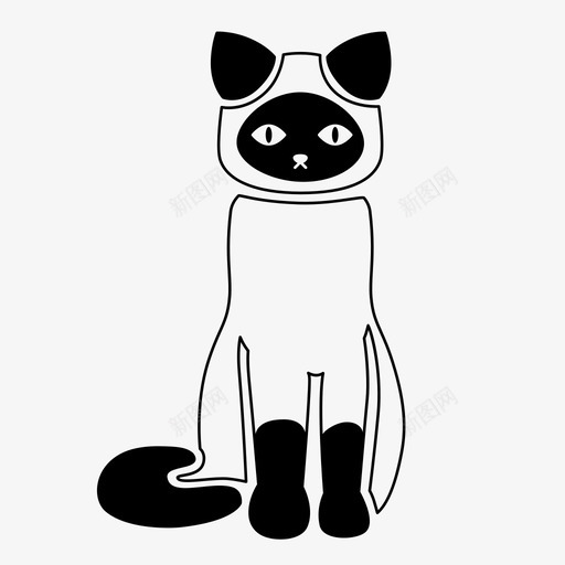 暹罗猫动物泰国图标svg_新图网 https://ixintu.com 动物 暹罗猫 泰国