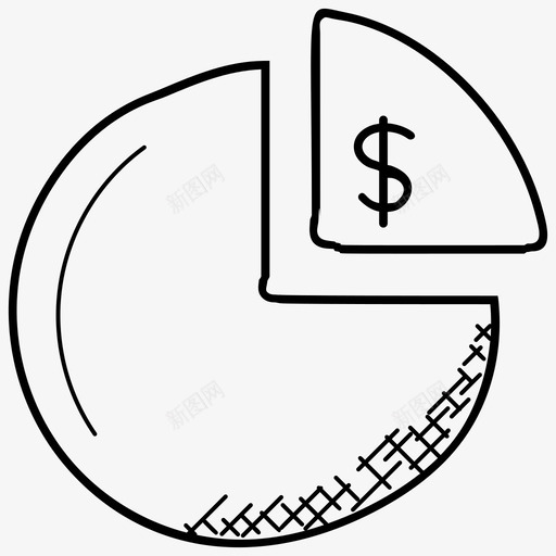 饼图预算平衡业务演示图标svg_新图网 https://ixintu.com 业务演示 银行和金融涂鸦图标 预算平衡 饼图