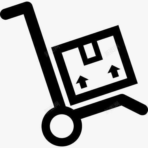 送货推车箱子手图标svg_新图网 https://ixintu.com 包裹 手 箱子 网购粗体 送货推车
