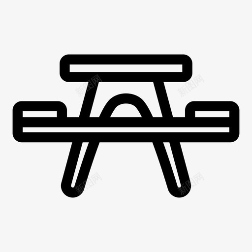 餐桌露营午餐图标svg_新图网 https://ixintu.com 休息 午餐 露营 露营用品 餐桌
