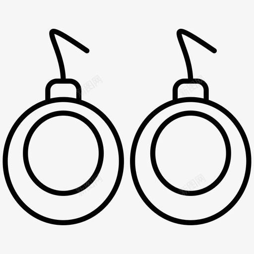 耳环珠宝美容工具图标svg_新图网 https://ixintu.com 珠宝 美容工具 耳环