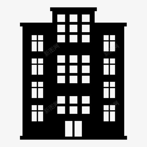 城市办公楼建筑图标svg_新图网 https://ixintu.com 办公楼 城市 建筑