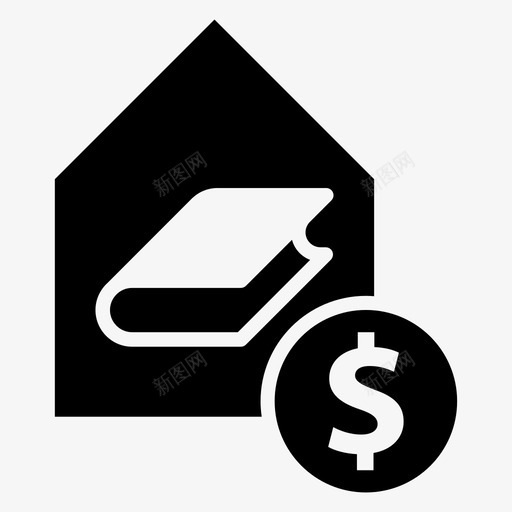 书店房子图书馆图标svg_新图网 https://ixintu.com 书店 出版商 图书馆 房子 钱
