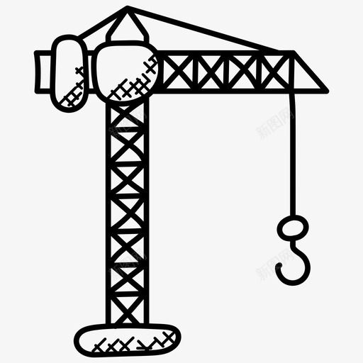 塔吊施工车起重车图标svg_新图网 https://ixintu.com 塔吊 工地塔吊 建筑涂鸦图标 施工车 起重车 重型机械