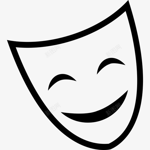 喜剧面具快乐戏剧图标svg_新图网 https://ixintu.com 台词 喜剧面具 快乐 戏剧