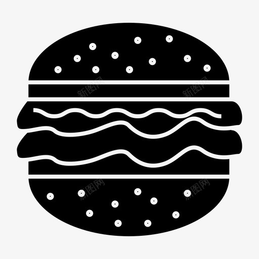汉堡食物快餐图标svg_新图网 https://ixintu.com 快餐 汉堡 食物