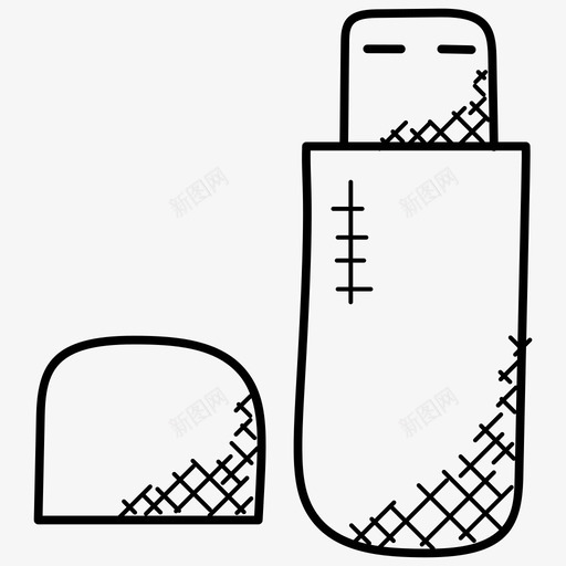 通用串行总线数据传送器闪存驱动器图标svg_新图网 https://ixintu.com U盘 usb 互联网涂鸦图标 数据传送器 通用串行总线 闪存驱动器