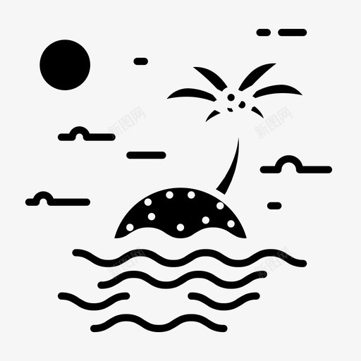 岛海滩度假图标svg_新图网 https://ixintu.com 岛 度假 海滩 热带文字